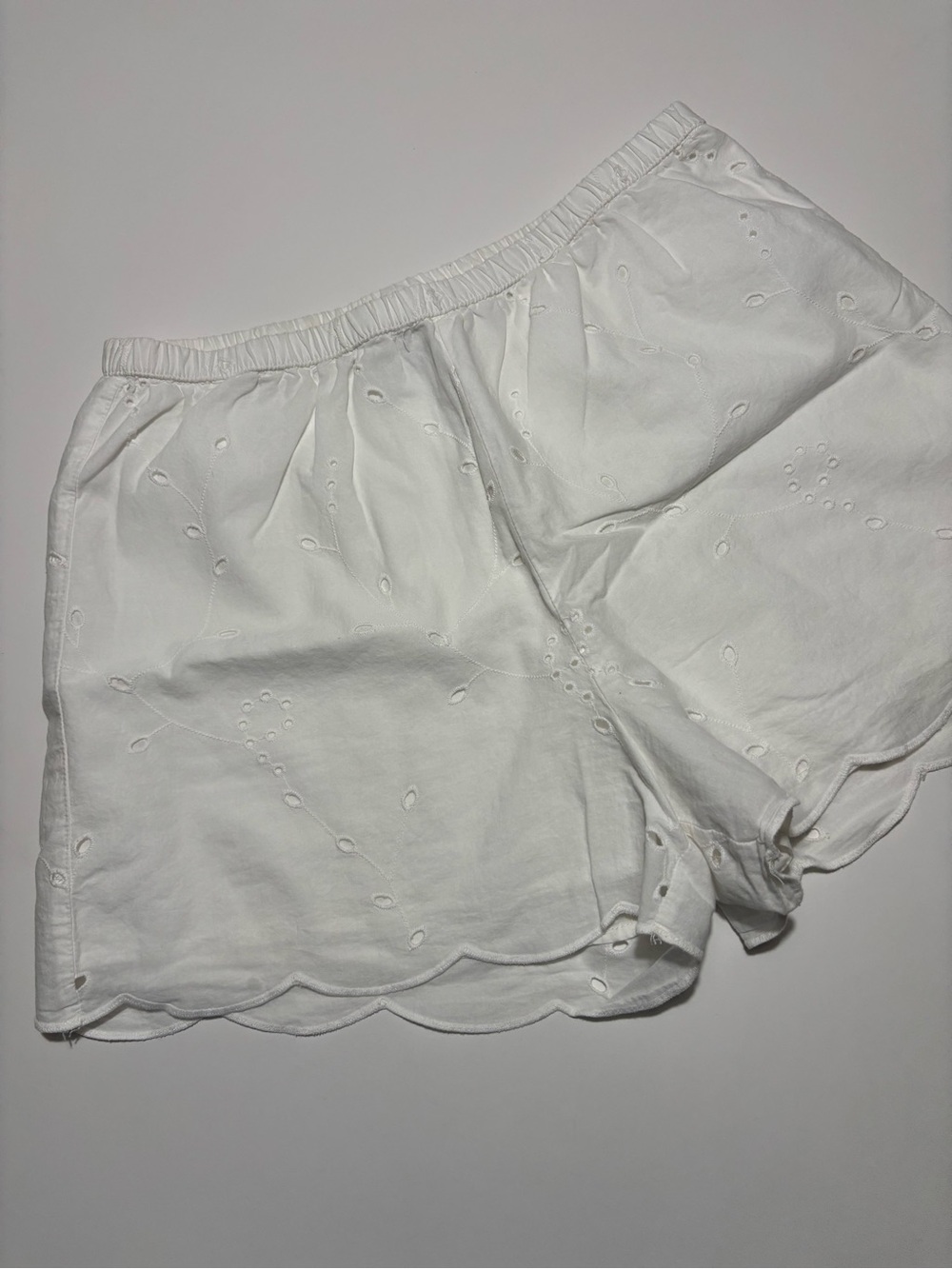 A New Day White Coastal Cottage Coquette Cotton Lace Shorts